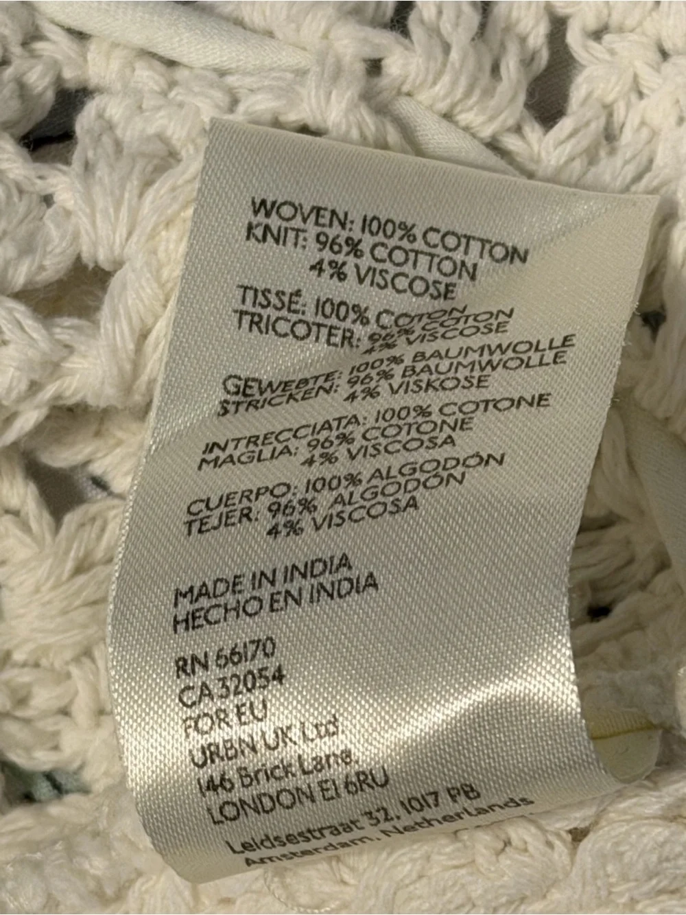 Free people Megan Crochet Cropped Top Ivory Knit Cut Out Back Long Sleeve New